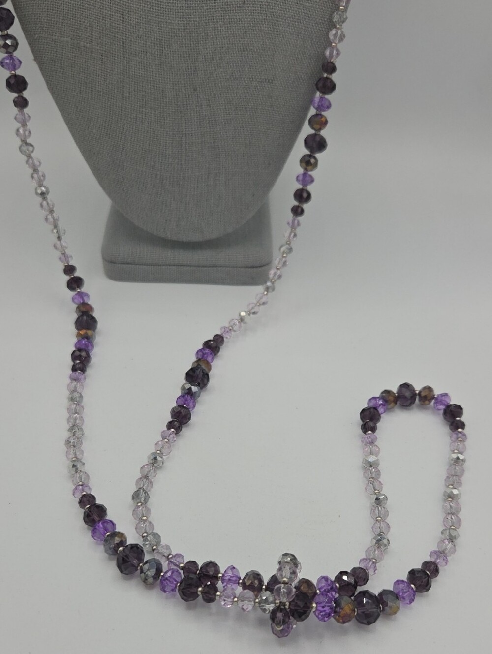 5 for $25! WHBM Purple Crystal Beaded Long Necklace